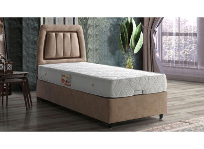 Bett Design Betten Luxus Beige Polster Schlafzimmer Möbel Modern 90x190 Luxus