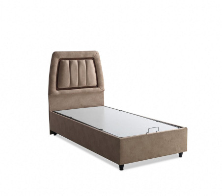 Bett Design Betten Luxus Beige Polster Schlafzimmer Möbel Modern 90x190 Luxus