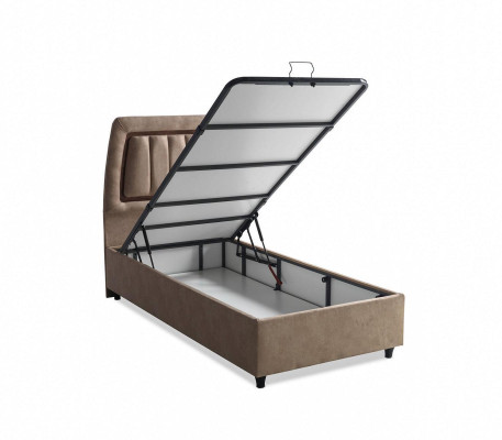 Bett Design Betten Luxus Beige Polster Schlafzimmer Möbel Modern 90x190 Luxus