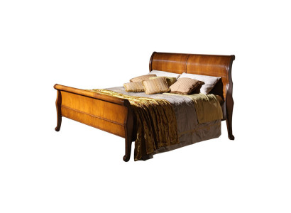 Bett Braun Schlafzimmer Holzmöbel Textil Design Hotel Betten Art déco Stil Neu