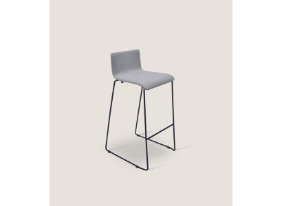 Hoher Grauer Barhocker Luxus Stühle Polsterbezug Designer Möbel Stil
