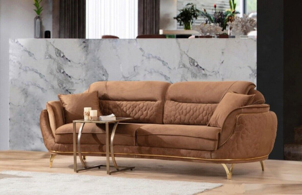 Sofagarnitur in Italienischem Stil Komplett Set 3+3+1+1 Sitzer Garnitur