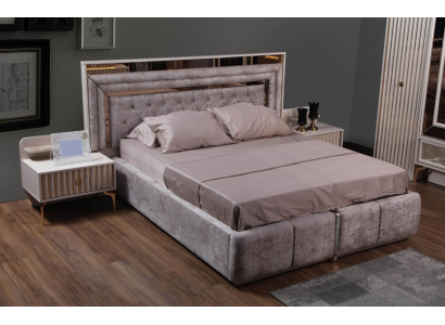 Modernes Schlafzimmer Komplettes Set Bett Nachttische Designer Möbel