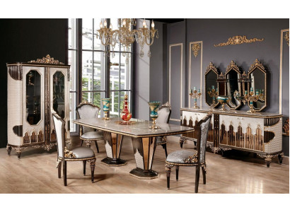 Klassische Hochwertige Esszimmer Garnitur Luxus Set Esstisch Kommode