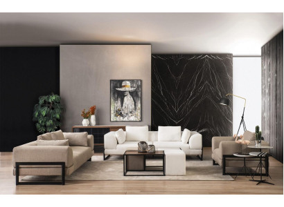 Sofagarnitur Komplette Polstersofa Couchgarnitur Grau Stoff Stoffsofa
