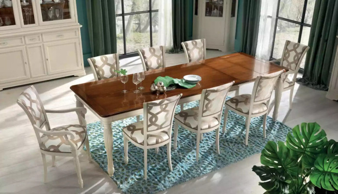 Esszimmergarnitur Tisch 8x Stühle Tischgarnitur Gruppe Set Italien Holz