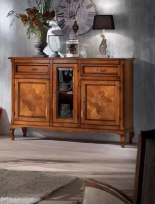 Esszimmer Garnitur 4x Stühle Esstisch Gruppe Essgruppe Sideboard 6tlg