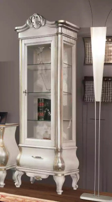Klassische Weiße Wohnwand TV-Ständen 2x Vitrinen Elegantes Set 3tlg Schrank
