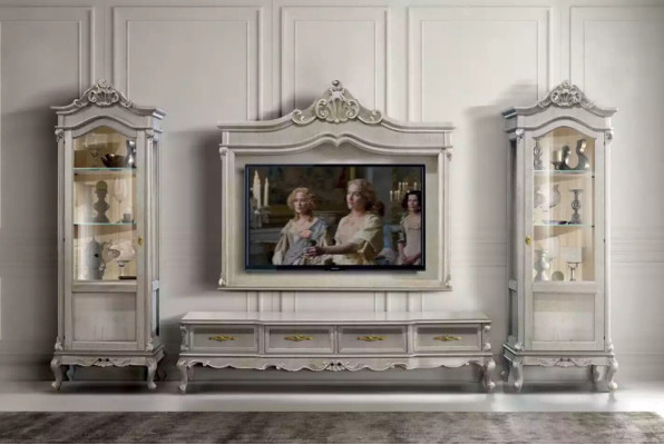 Gruppe RTV Lowboard TV Ständer Grau Wohnzimmer Set 4tlg Wohnwand Neu