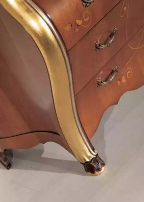 Schlafzimmer Möbel Kommode mit Spiegel Luxus klassische Möbel Set 2tlg