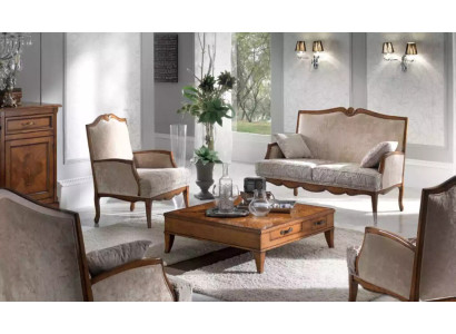 Wohnzimmer Set Sessel Couchtisch Sofa 2 Sitzer Polster Sitzer Luxus Beige Neu
