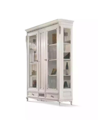 Klassische Vitrine Wohnzimmer Vitrinenschrank Weiß Glasvitrine Neu