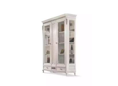 Klassische Vitrine Wohnzimmer Vitrinenschrank Weiß Glasvitrine Neu