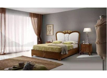 Schlafzimmer Set Bett + 2x Nachttische Betten Italienische Möbel 3tlg.