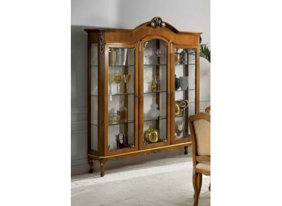 Klassische Vitrine Holz Edler Luxus Glas Schrank Holz Regal Vitrinen