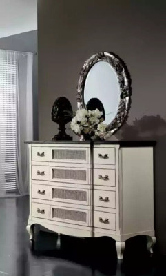 Holz Italienische Möbel Design Möbel Stil 2tlg Kommode mit Spiegel Neu