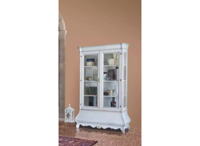 Klassische Wohnzimmermöbel Weiße Holzvitrine Wohnzimmermöbel Schrank