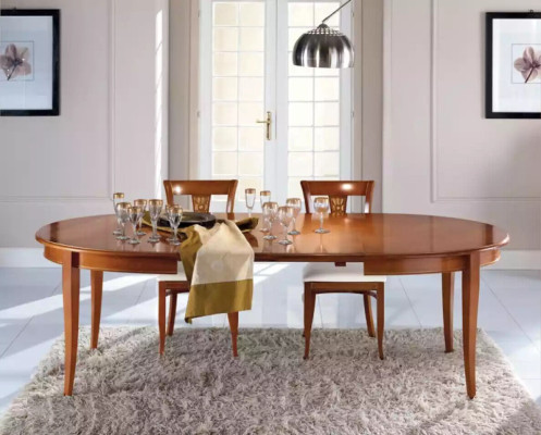 Italienische Möbel Designer Holz Tisch Sitz Ess Zimmer 4x Stuhl Garnitur