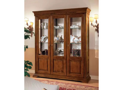 Vitrine Klassische Italienische Wohnzimmer Braun Schränke Anrichte Neu