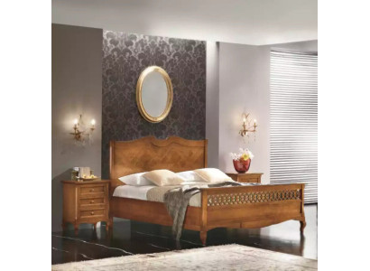 Bett 2x Nachttische 3tlg. Italienische Möbel Schlafzimmer Holz Neu Set