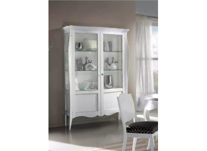 Vitrine Glasschrank Weiß Luxus Italienische Möbel Schränke Wohnzimmer