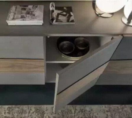 Kommode Schränke Holz Luxus Sideboard Wohnzimmer Möbel Schrank Grau