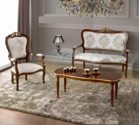 Sofagarnitur Set Design Sofa 2 Sitzer Sessel Couch Klassisch Luxus Neu