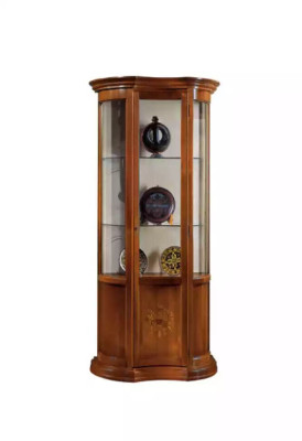Schrank Braun Holz Design Möbel Vitrine Anrichte Vitrine Luxus Glas Neu