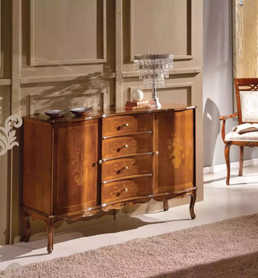 Kommode Schubladen braun Holz Sideboard klassische Möbel Design Kommode