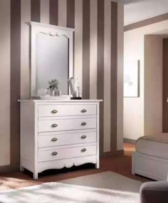 Holz Italienische Dsigner Möbel 2tlg Set Möbel Stil Luxus Kommode mit Spiegel