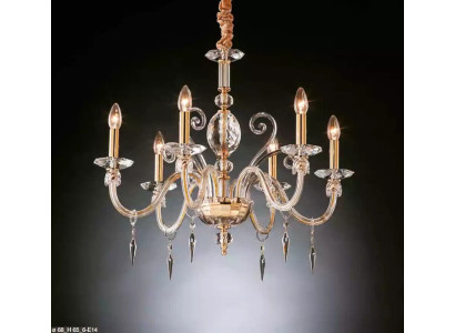 Stilvolle Gold Kristall Kronleuchter Deckenleuchte Pendel neu