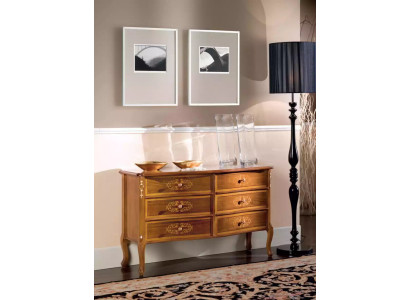 Luxuriöses exklusives Design braune Holzkommode klassische Möbel neu