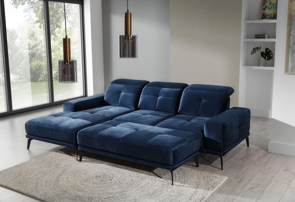 L Form Ecksofa Stoff Sitz Garnitur Designer Wohnlandschaft Textil Couch Sofa Neu