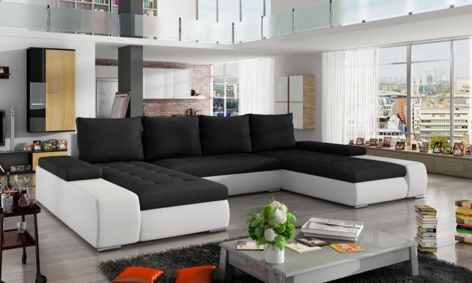 Wohnlandschaft Luxus Sofa Couch Garnitur Ecksofa Textil Couchen Sofas Möbel Neu