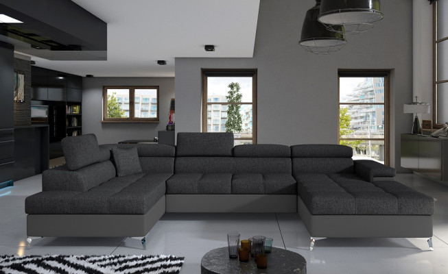 Stoff U-Form Couch Wohnlandschaft Ecksofa Garnitur Design Modern Sofa Modern Neu