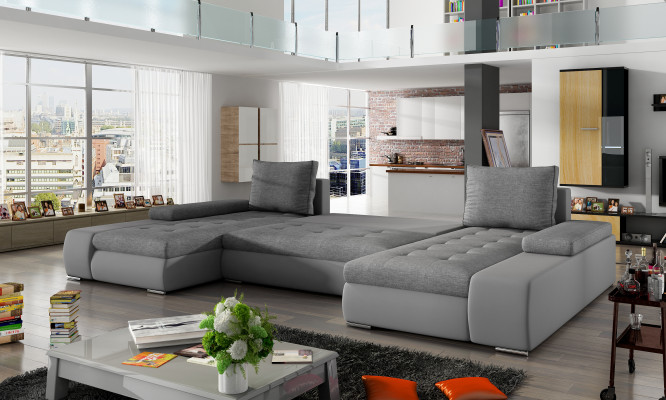 XXL Big Schlafsofa Relax Wohnzimmer Ecksofa Garnitur Polster Couch Eckgarnitur