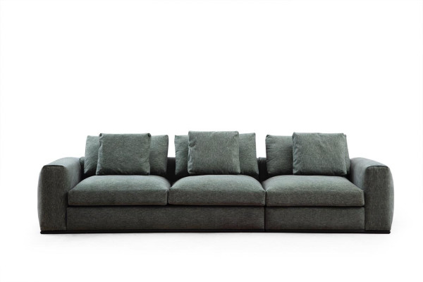 Wohnlandschaft Ecksofa L-Form Holz mit Textil Moderne Couch Neu grün