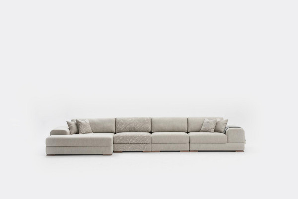 Ecksofa Wohnzimmer Möbel Modern Sofa L-Form Luxus Couch Neu Grau