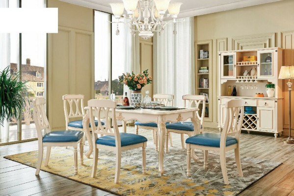 Esszimmer Möbel Esstisch 6 x Stuhl Ess Set Holz Küche Gruppe Garnitur Neu 7tlg.