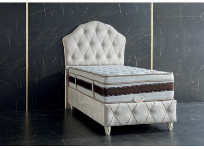 Bett weiß Einzelbett Schlafzimmer Boxspringbett Chesterfield Stil Betten