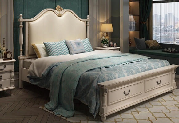 Bett Polster Design Luxus Doppel Hotel Betten Königliches Barock Holz Möbel Neu
