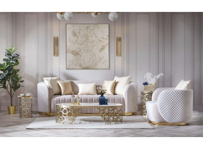 Luxus Sofa Couch 3+1 Möbel Couchen Sofagarnitur Chesterfield 2tlg.