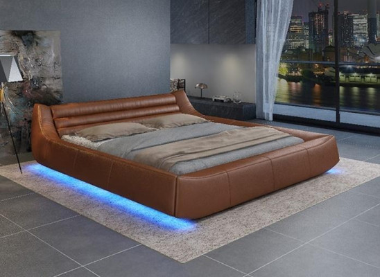 Bett Polster Design Luxus Doppel Hotel Betten Schlaf Zimmer Leder Stoff Modern