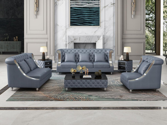 Moderne Sofa Couch 3 Sitzer Chesterfield Ledersofa Dreisitzer Couchen