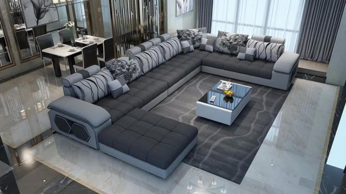 Wohnlandschaft Textil Sofa Couch Polster Couchen Sofas U Form designer Garnitur