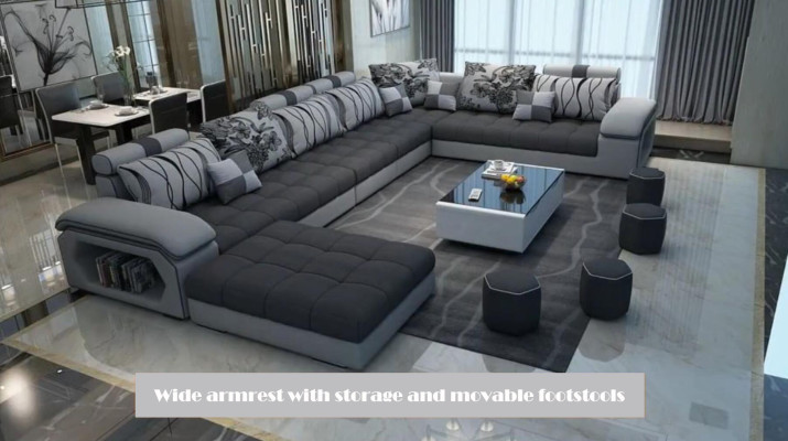 Wohnlandschaft Textil Sofa Couch Polster Couchen Sofas U Form designer Garnitur