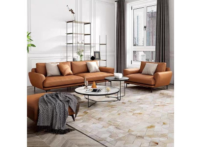 Sofagarnitur 4+3+2 Ledersofa Couch Wohnlandschaft Garnitur Design Modern Sofa