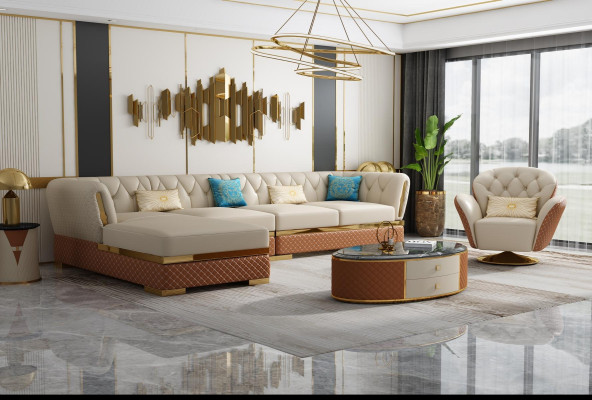 Sofa Garnitur Eckgarnitur Ledersofa Ecksofa Polster Polster Couch Wohnlandschaft