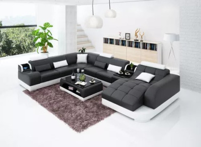 Wohnzimmer Design Ecksofa Möbel Moderne Eckcouch Lederpolster Couch