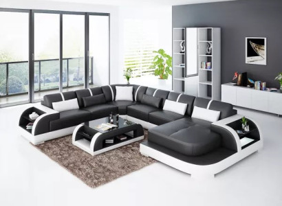 Wohnzimmer Leder xxl couch sofa landschaft moderne designer polster